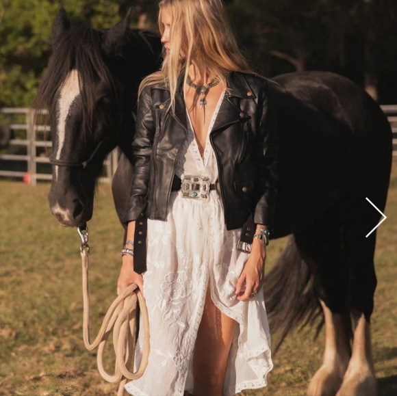 CHASING UNICORNS LONE STAR LEATHER BIKER JACKET NOIR (NWT) - Picture 10 of 17